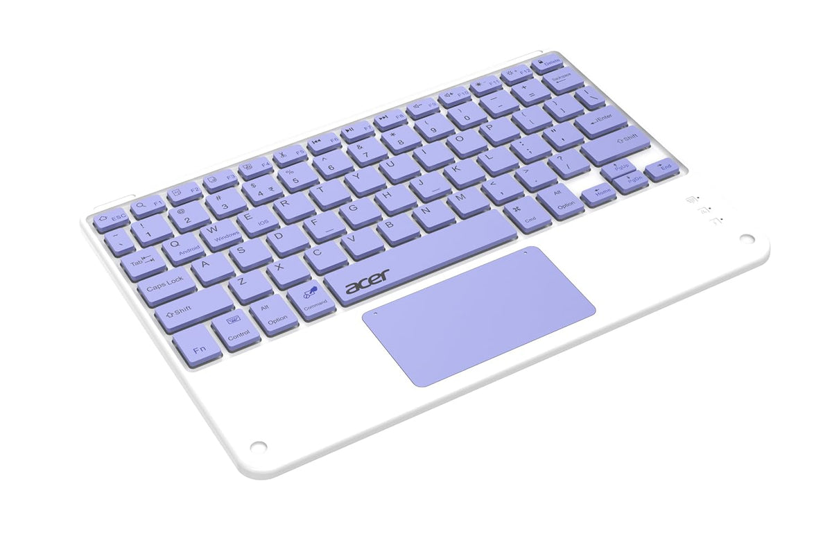 Acer Nano Pad Touch Wireless Keyboard with Built-in Touchpad | Bluetooth Multi-Device Support | 280mAh Rechargeable Battery | Ultra-Slim Portable Design for Windows, Android, iOS & Mac | Blue